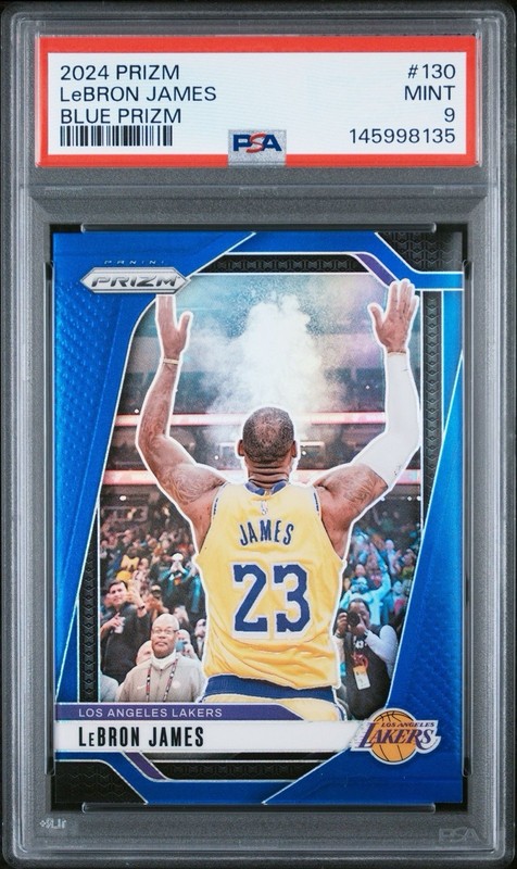 2024-25 Prizm Chalk Toss LeBron James #130 Blue Prizm /199 PSA 9