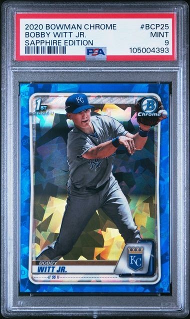 2020 Bowman Chrome Sapphire Edition #BCP25 Bobby Witt Jr. Sapphire Edition PSA 9