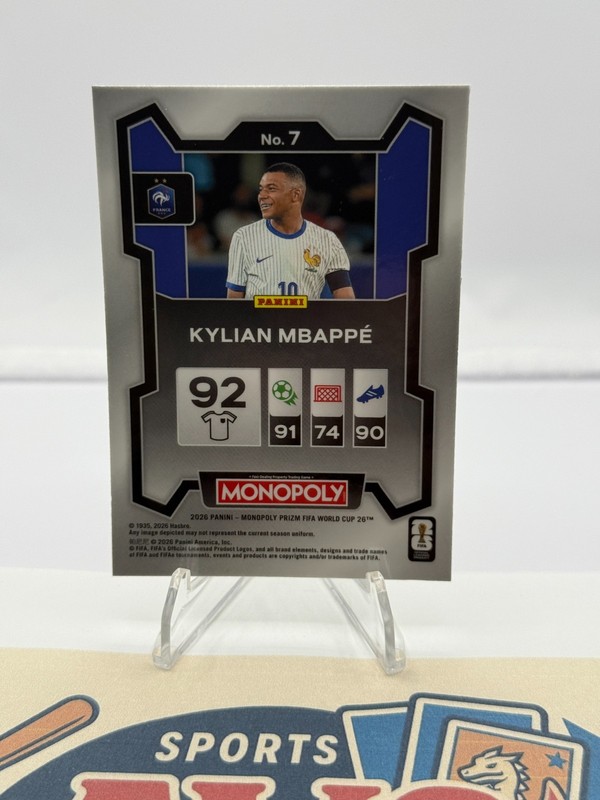 Kylian Mbappe || 2026 Panini Prizm Monopoly FIFA World Cup -  [Base] #7 | France view 2