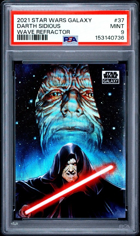 2021 Star Wars Chrome Galaxy Darth Sidious Wave Refractor /99 #37 PSA 9