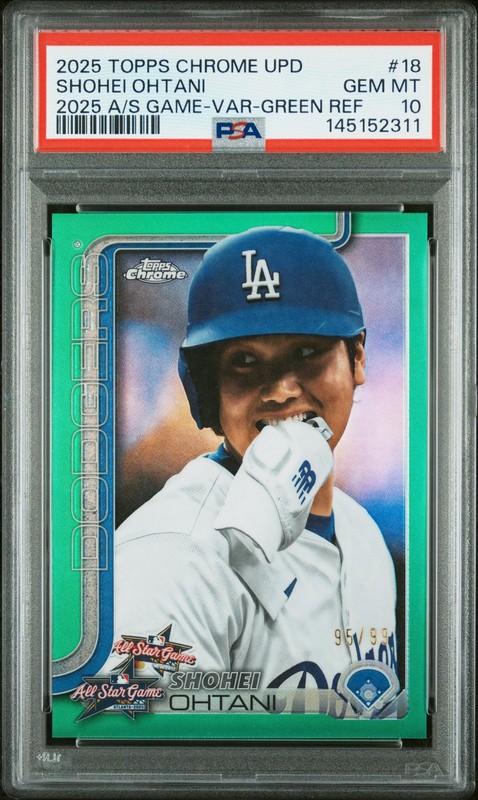 2025 Topps Chrome Update All Star Game #18 SHOHEI OHTANI Green Ref PSA 10