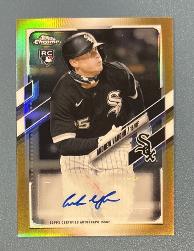 2021 Topps Chrome Update Andrew Vaughn TRUE GOLD AUTO RC #CUSA-AV 35/50 BREWERS