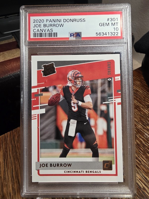 Joe Burrow (Rookie) PSA 10 - 2020 Panini Donruss - Rated Rookie Canvas Bengals