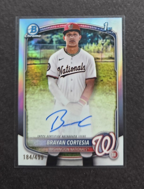 2025 Bowman Chrome Brayan Cortesia 1st Auto /499 Nationals
