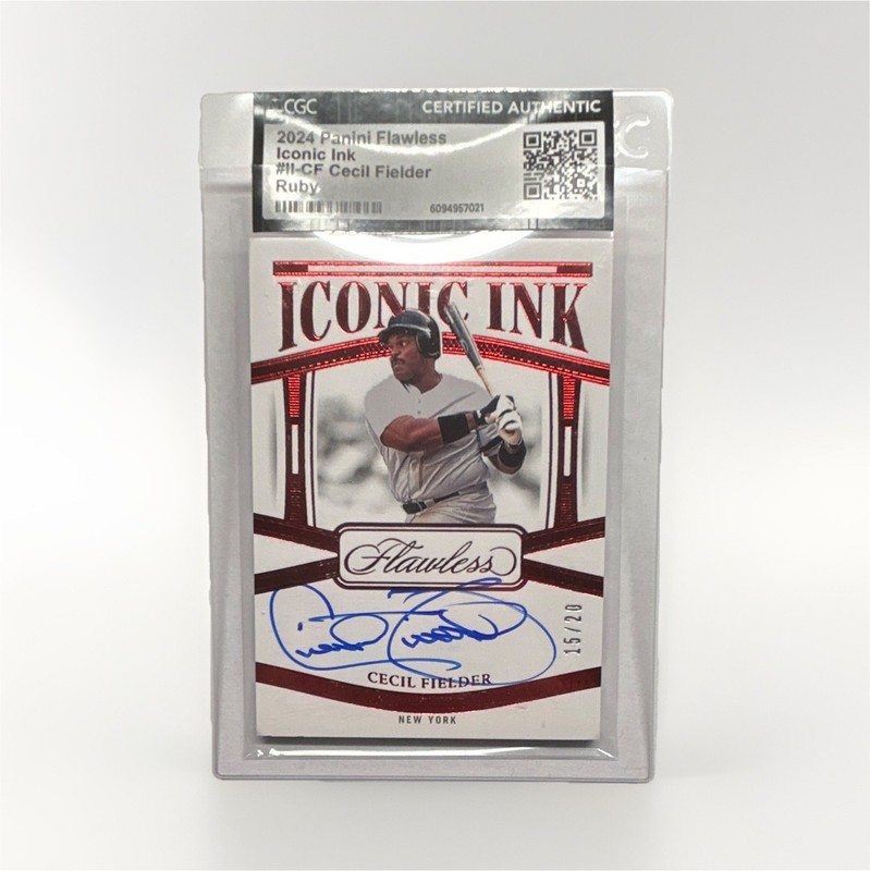 2024 Panini Flawless Iconic Ink Ruby Cecil Fielder Auto #II-CF 15/20 CGC Yankees