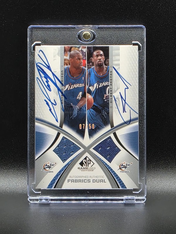 2005 Upper Deck SP Gilbert Arenas Antawn Jamison Game Used Dual Patch Auto /50
