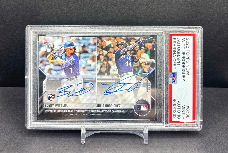 2022 Topps Now - WITT JR / JULIO RODRIGUEZ - RC Dual #/99 #833B PSA 9 AUTO 10