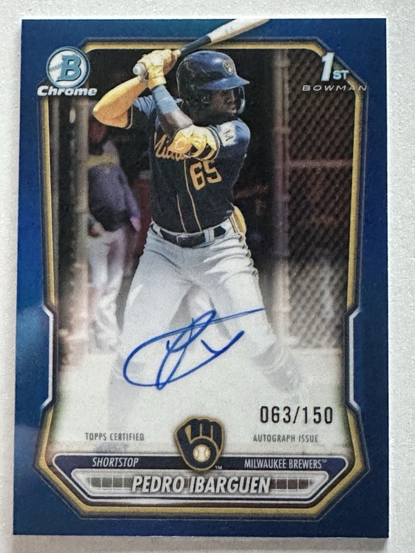 2026 Bowman Chrome Pedro Ibarguen 1st Auto Blue Refractor /150 #CPA-PI 🔵 MATCH