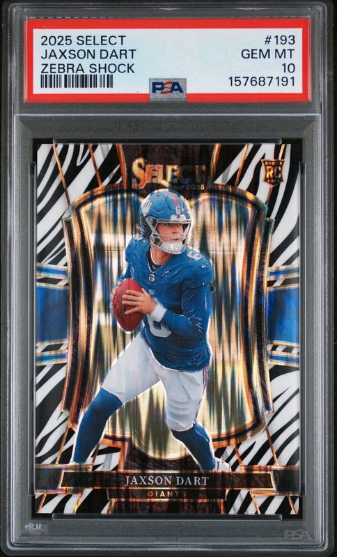 2025 SELECT JAXSON DART ZEBRA SHOCK PSA 10 GEM MINT 💎 #193