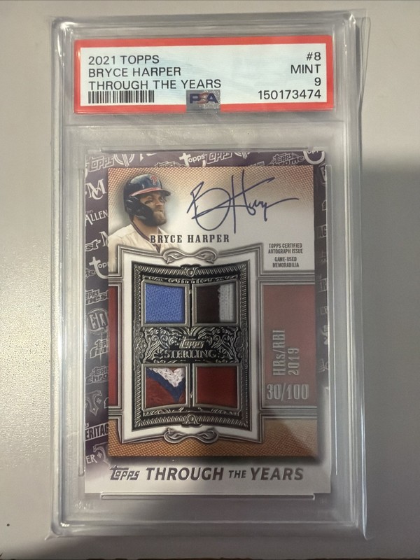 2021 TOPPS THROUGH THE YEARS - TTY 8 - BRYCE HARPER - PSA 9