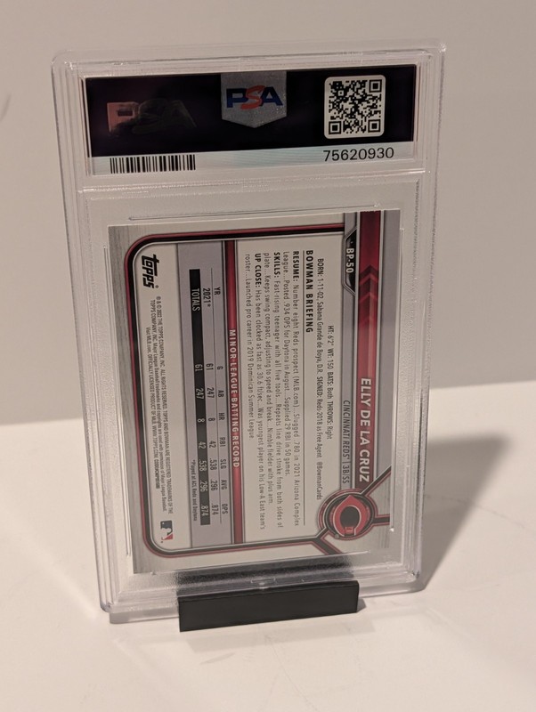 Bowman 2022 Paper Prospects Elly De La Cruz #BP-50 1st Bowman Rookie PSA 9 Reds view 2