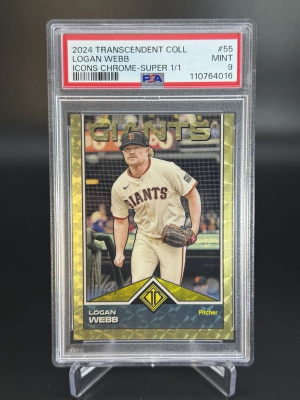 Logan Webb 2024 Topps Transcendent Superfractor 1/1 Icons Chrome PSA 9 Giants