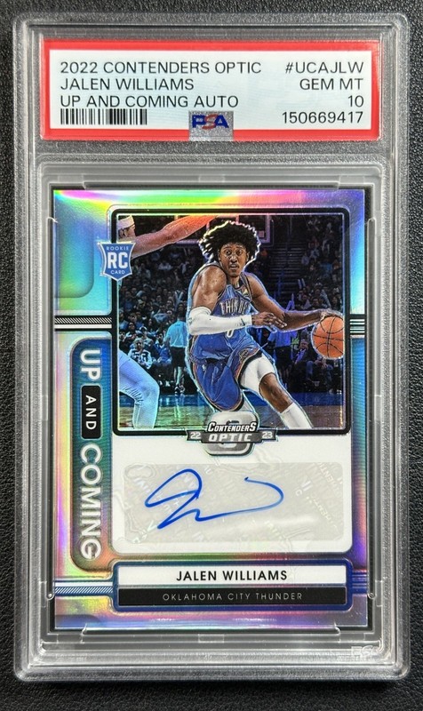 JALEN WILLIAMS PSA 10 2022-23 PANINI CONTENDERS OPTIC UP AND COMING AUTO RC /125