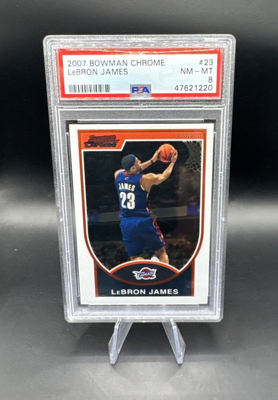 (PSA 8) 2007-08 Bowman Chrome LeBron James  NM-MT Cleveland Cavaliers NBA