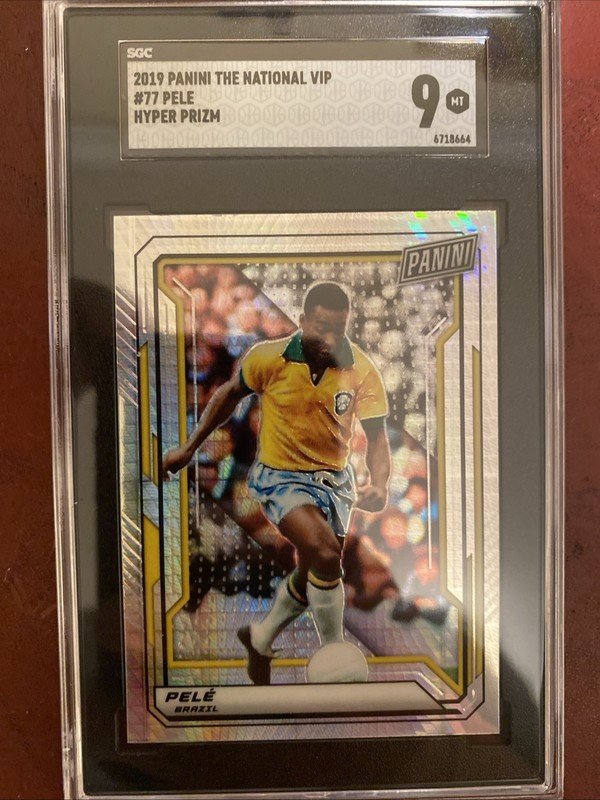 Pele Brazil 2019 Panini The National VIP Hyper Prizm Card -77/ Graded 9 !!!