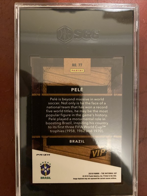 Pele Brazil 2019 Panini The National VIP Hyper Prizm Card -77/ Graded 9 !!! view 2