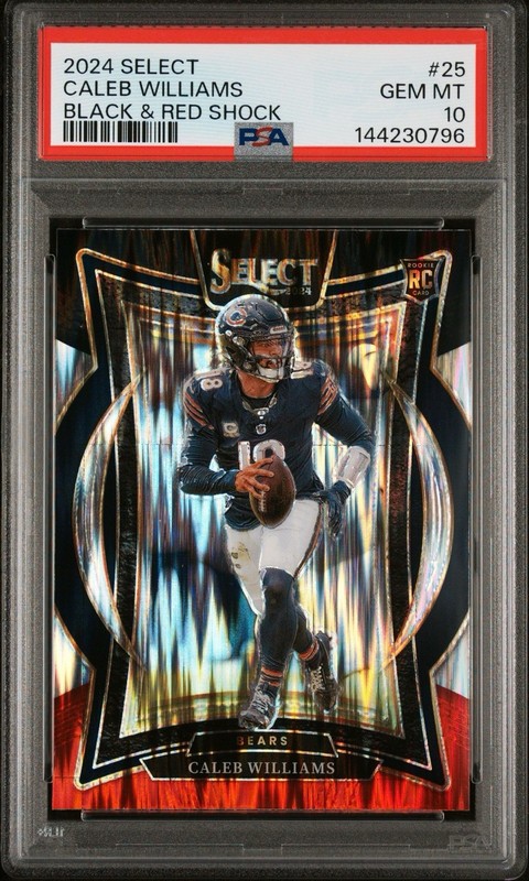 2024 Select Caleb Williams 25 Black Red Shock PSA 10 RC Rookie 