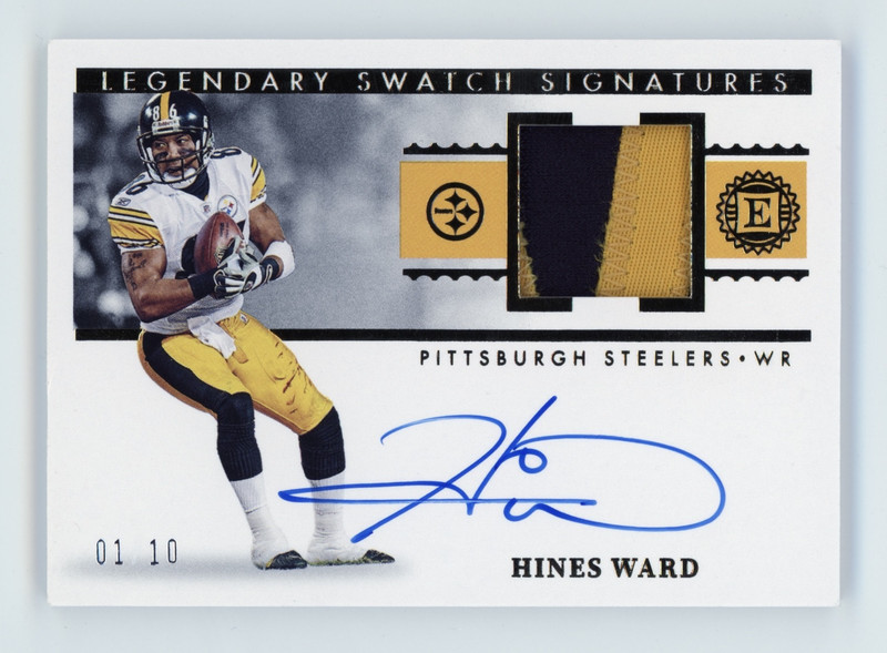 2021 Encased Hines Ward Gold Game Used Patch Auto /10 #LSS-HW Steelers 730