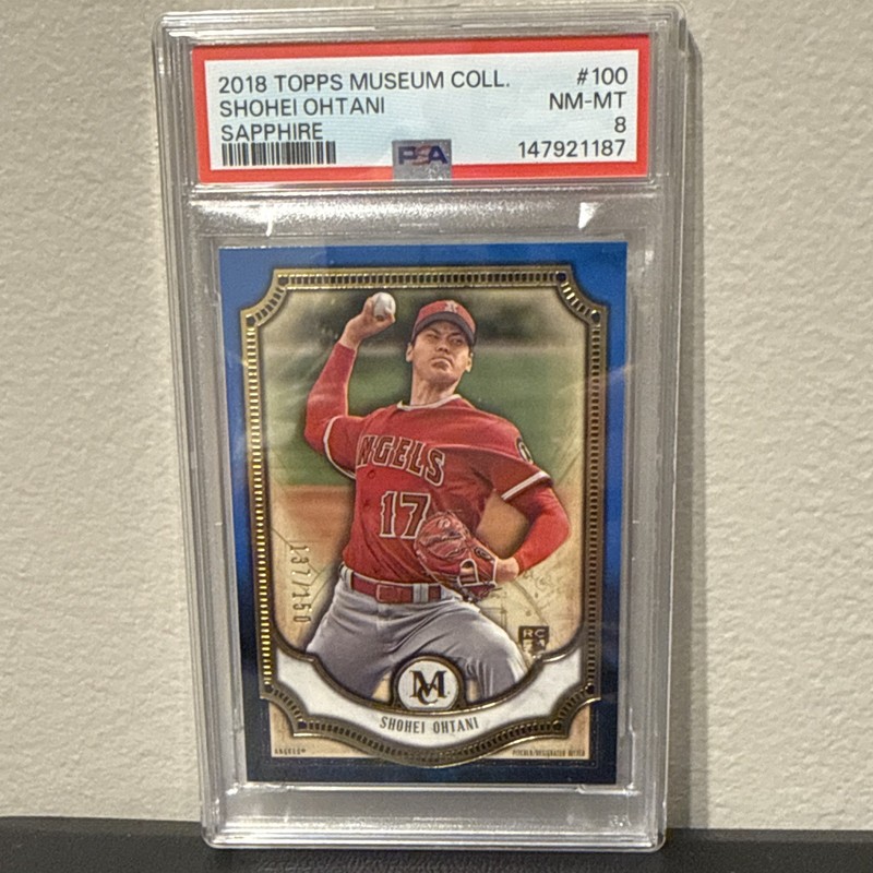 2018 Topps Museum Collection Shohei Ohtani RC Rookie Sapphire /150 PSA 8 Rare SP