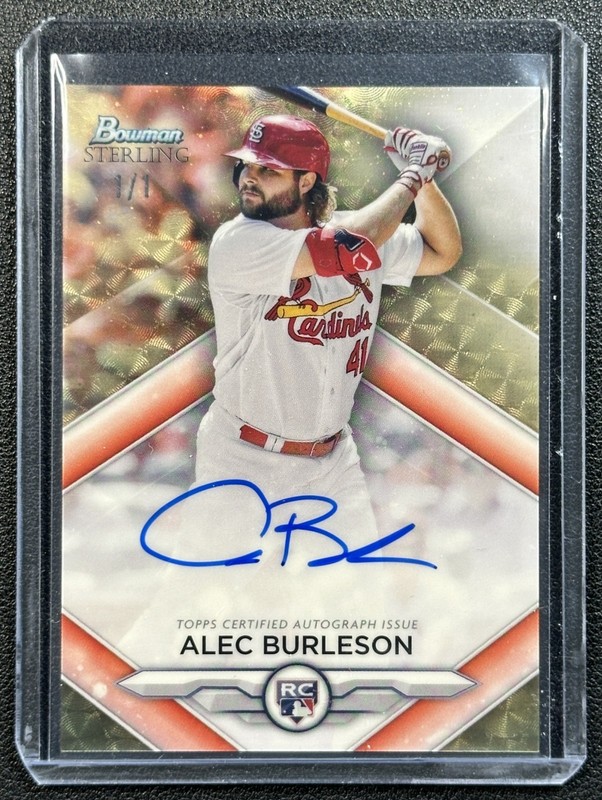 ALEC BURLESON 2023 BOWMAN STERLING #RA-AB ROOKIE AUTO SUPERFRACTOR RC 1/1
