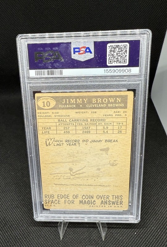 1959 Topps Football #10 Jim Brown PSA 1.5 view 2