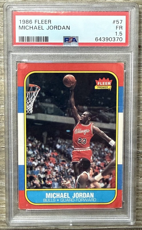1986 Fleer Michael Jordan #57 Rookie PSA 1.5