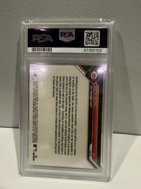 2023 TOPPS NOW #541 ELLY DE LA CRUZ PSA 10 view 2
