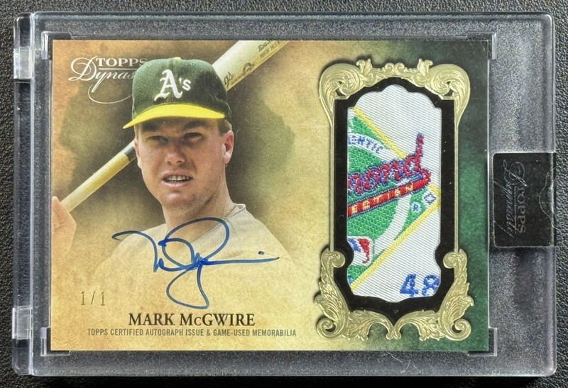 1/1 MARK MCGWIRE 2021 TOPPS DYNASTY GAME-USED JERSEY TAG PATCH AUTO GOLD 1/1