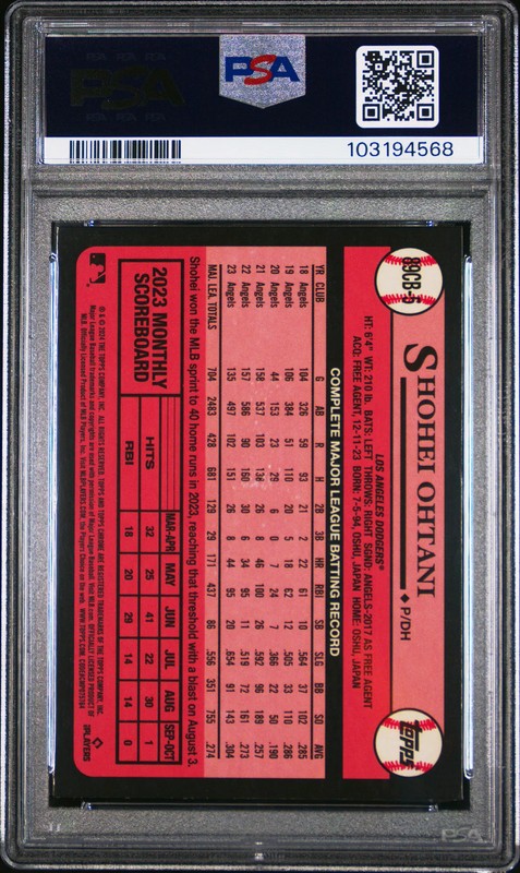 2024 Topps Chrome 1989 Topps Baseball Shohei Ohtani #5 PSA 9 view 2