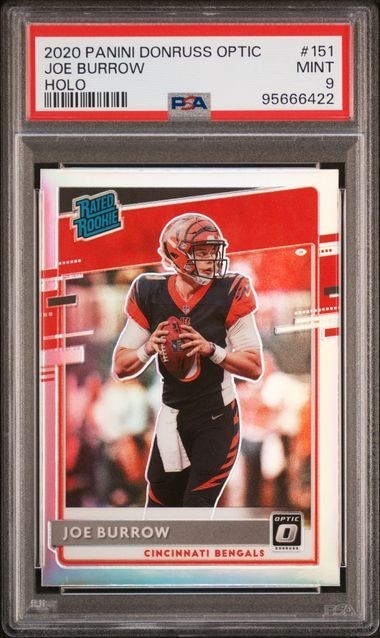 2020 Panini Donruss Optic - Rated Rookies Joe Burrow #151 Holo Prizm (RC) PSA 9