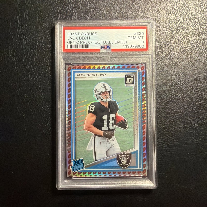 POP 1 - PSA 10 - #320 Jack Bech Optic Rated Rookie Preview Football Emoji 🏴‍☠️ 