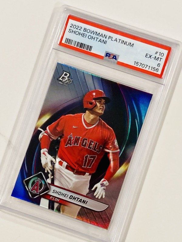 2022 BOWMAN PLATINUM 10 SHOHEI OHTANI - PSA 6 - Angels, Dodgers, MVP, Winner view 2