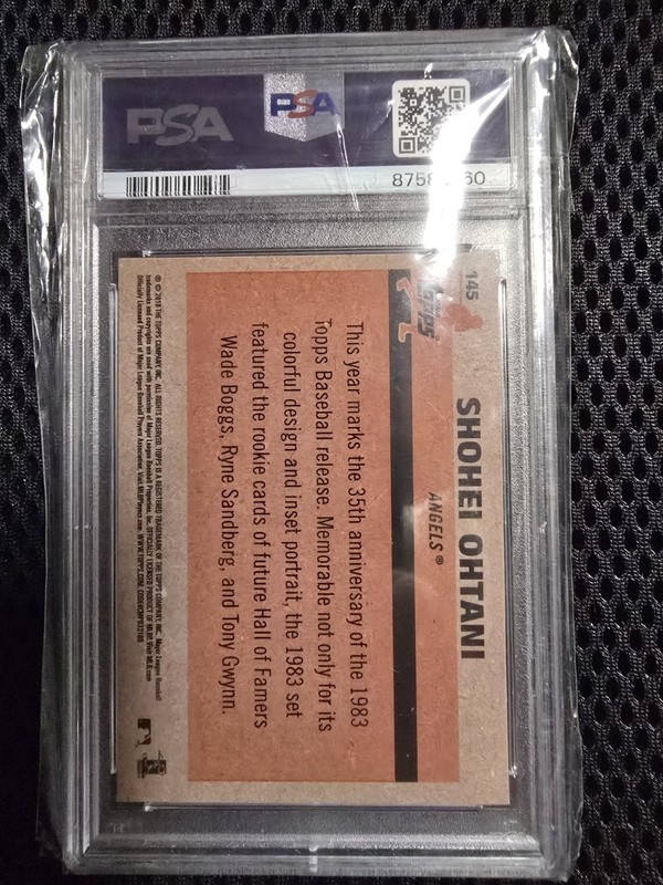 2018 Shohei Ohtani Topps Silver Pack 1983 Chrome Promo #145 PSA 9 Mint RC view 2