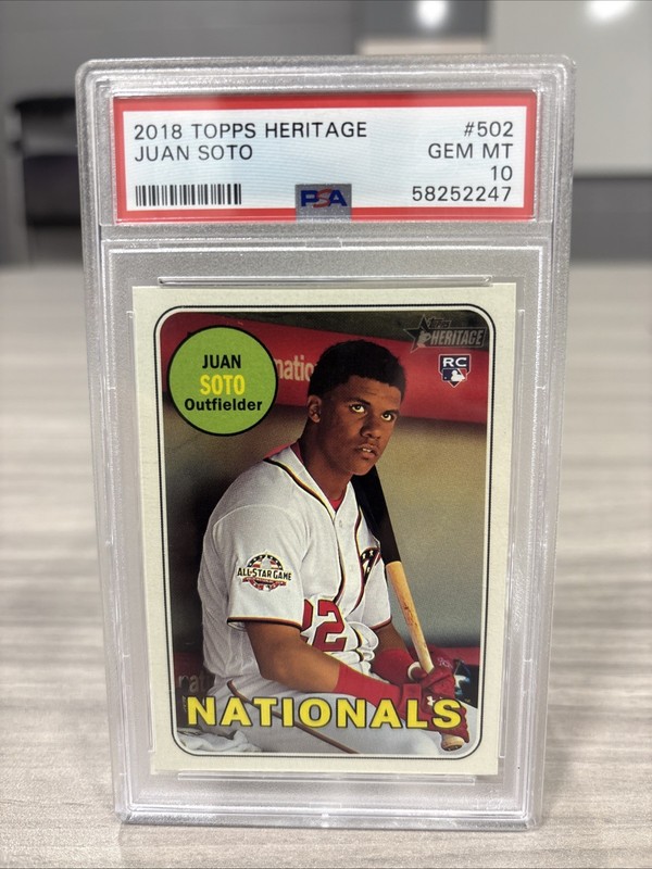 2018 Topps Heritage High Number - Juan Soto #502 (RC) PSA 10 view 1