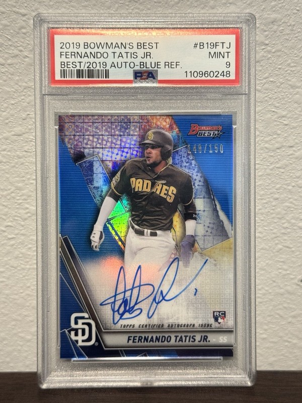 2019 Bowman's Best Fernando Tatís Jr. Rookie Blue Auto #B19-FTJ /150 PSA 9
