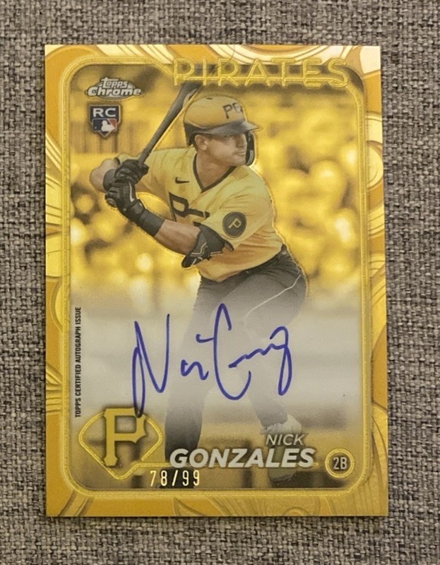2024 Topps Gilded Collection Chrome Gold 78/99 Nick Gonzales #CGA-NG Auto RC