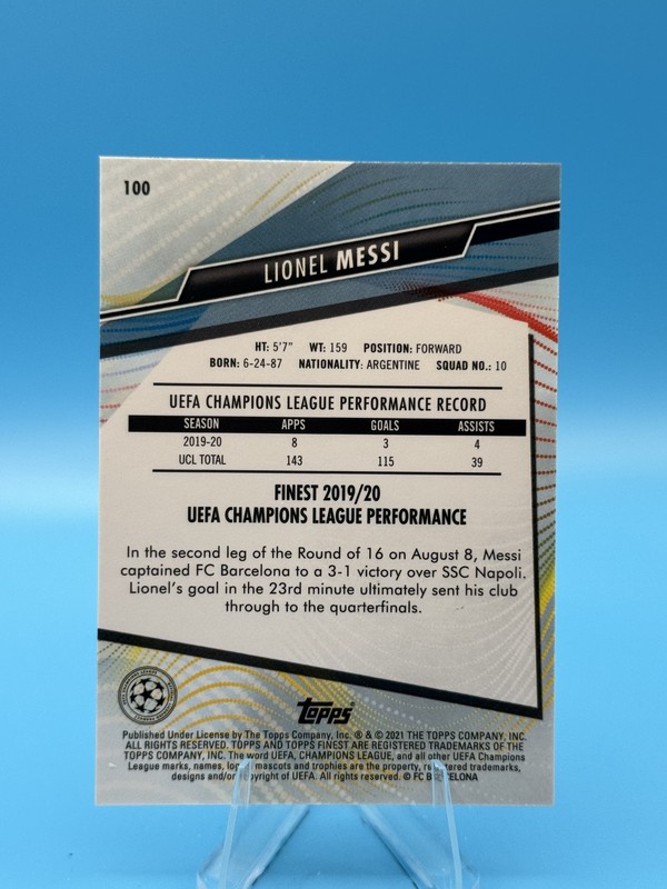 2020-21 Finest UEFA Champions League #100 Lionel Messi view 2