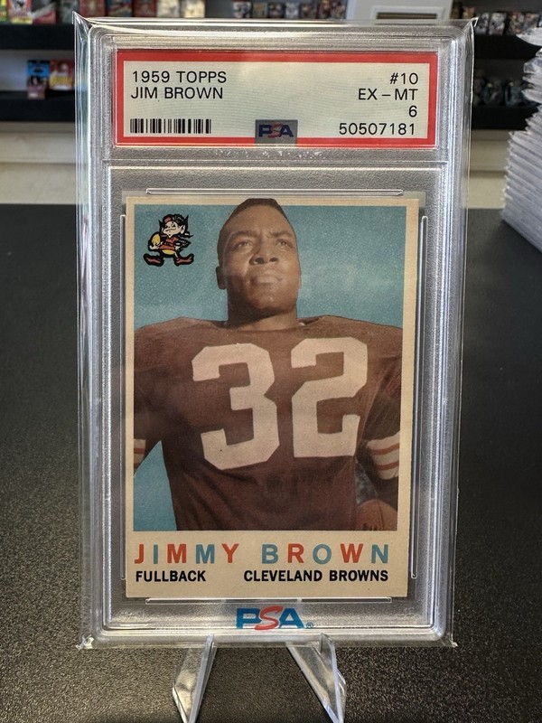 Topps 1959 Jim Brown #10 Cleveland Browns Football PSA EX-MT 6