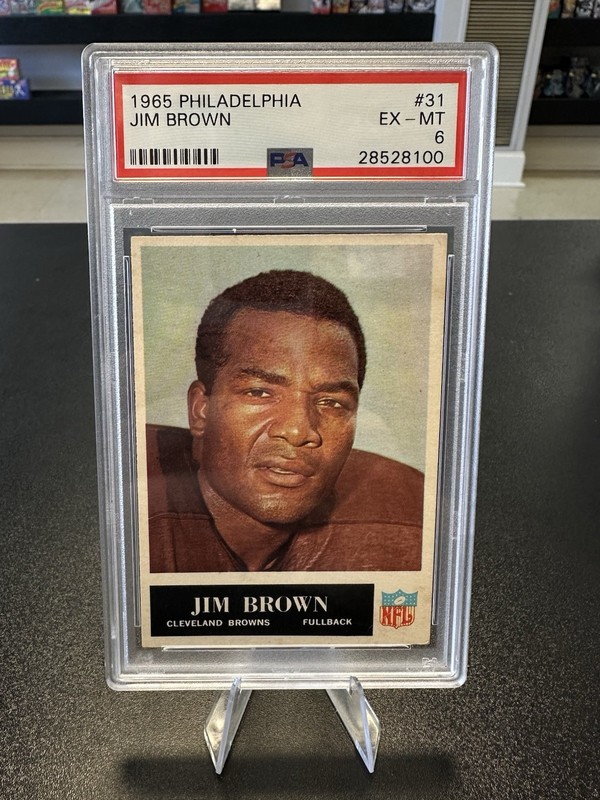 JIM BROWN 1965 PHILADELPHIA #31 HOF Cleveland Browns/SYRACUSE PSA 6 G.O.A.T.