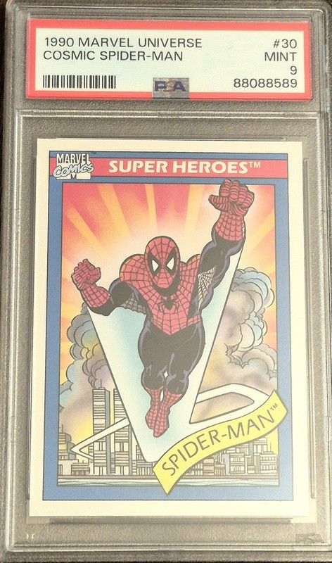 1990 MARVEL UNIVERSE COSMIC SPIDER-MAN SPIDERMAN BASE SET #30 PSA 9 MINT ROOKIE