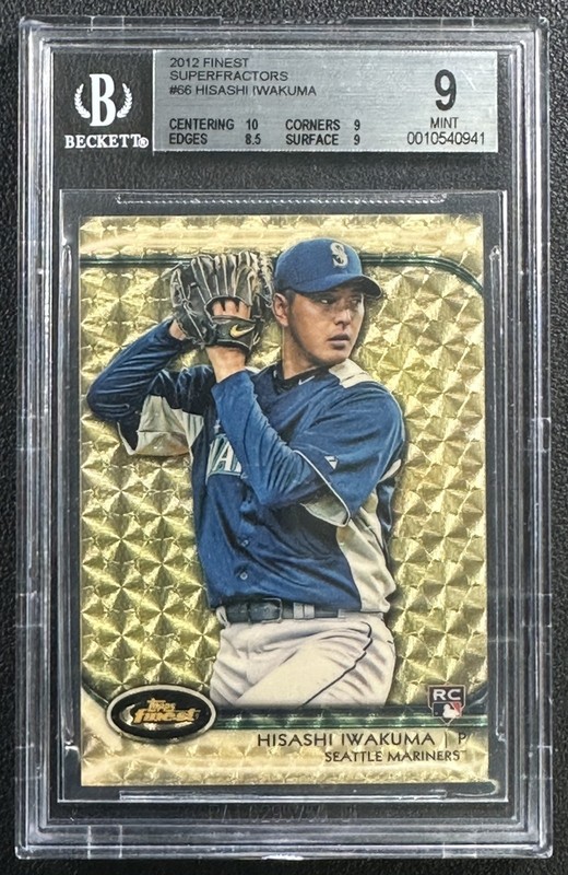 1/1 HISASHI IWAKUMA BGS 9 2012 TOPPS FINEST #66 ROOKIE SUPERFRACTOR RC 1/1