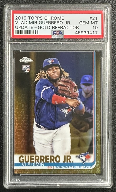 VLADIMIR GUERRERO JR PSA 10 2019 TOPPS CHROME UPDATE #21 GOLD REFRACTOR RC 17/50