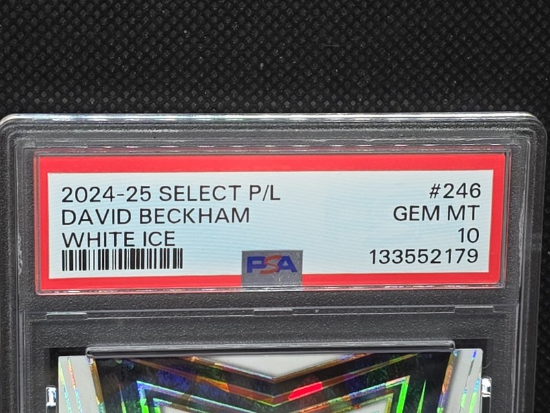 2024-25 Panini Select Premier L. Field Level David Beckham White Ice Prizm 27/85 view 2