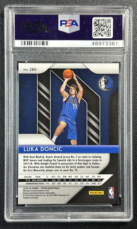 LUKA DONCIC PSA 10 2018-19 PANINI PRIZM #280 ROOKIE RC MAVERICKS 3361 view 2
