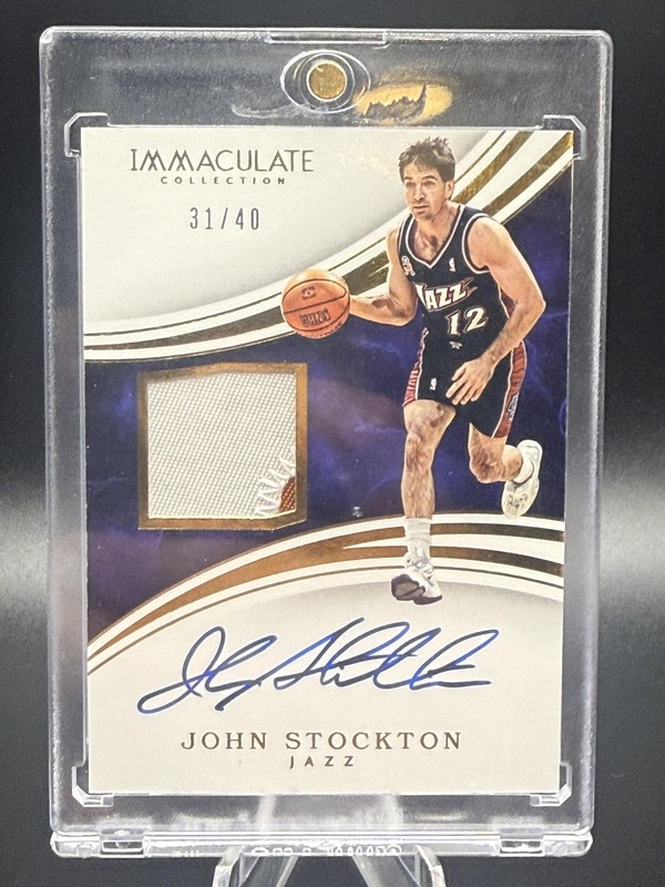 John Stockton 2015-16 Panini Immaculate Collection Patch Autographs /40
