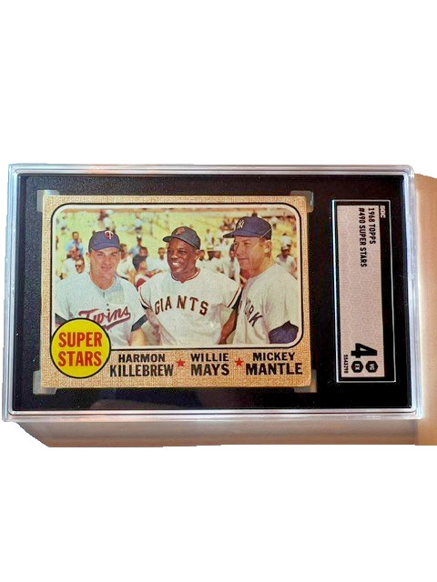 1968 Topps - High # Mickey Mantle, Willie Mays, Harmon Killebrew #490 view 2