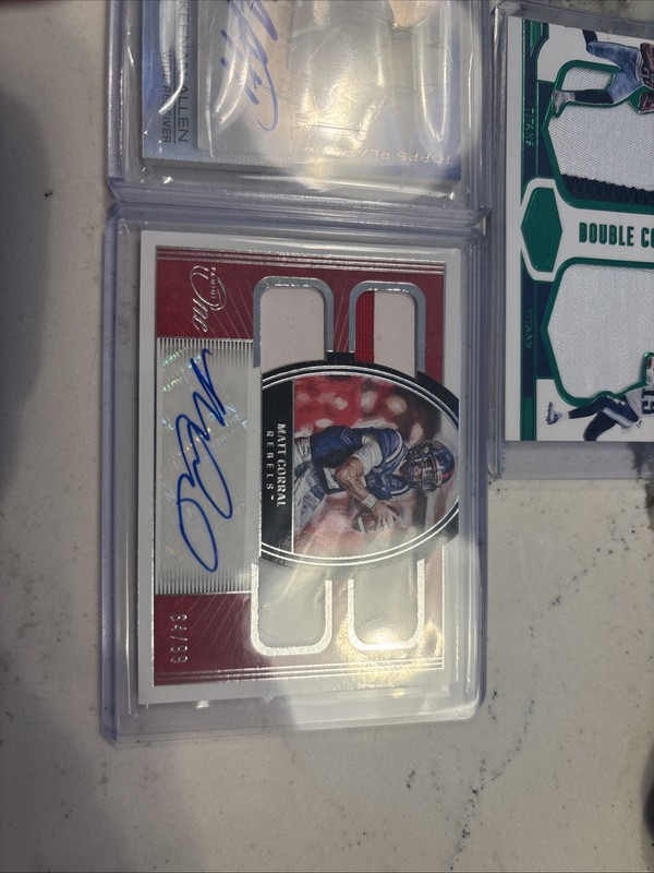 Keenan Allen, Matt Corral, Derrick Henry, Tajae Harris Numbered Auto Patch Lot view 2