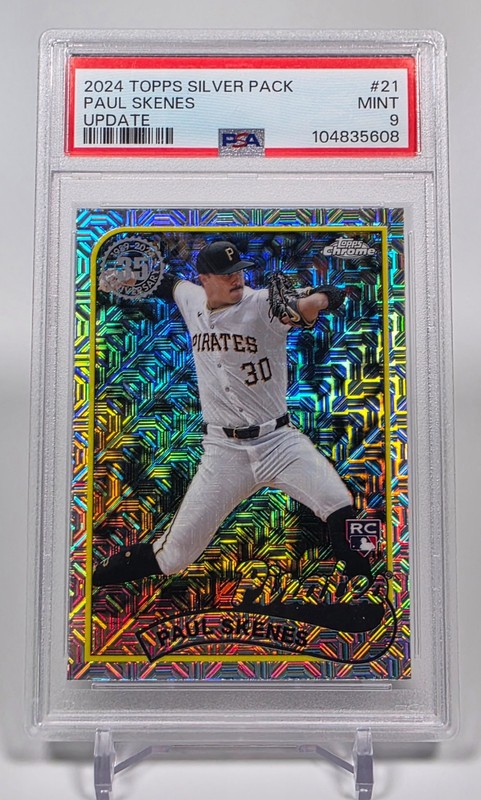 2024 Topps Chrome Silver Pack Update Paul Skenes Rookie PSA 9 RC #21 Pirates