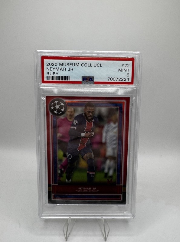 2021 Topps Museum Collection UCL Neymar Jr Ruby /25 PSA 9