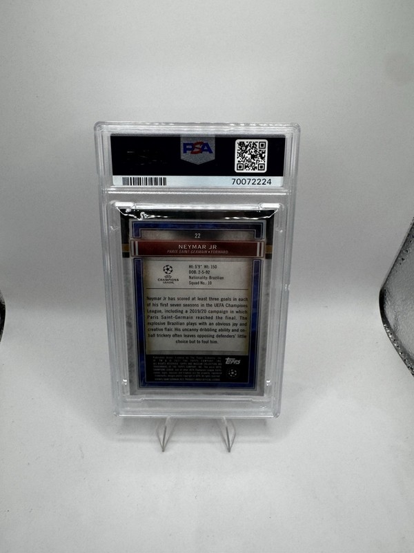 2021 Topps Museum Collection UCL Neymar Jr Ruby /25 PSA 9 view 2